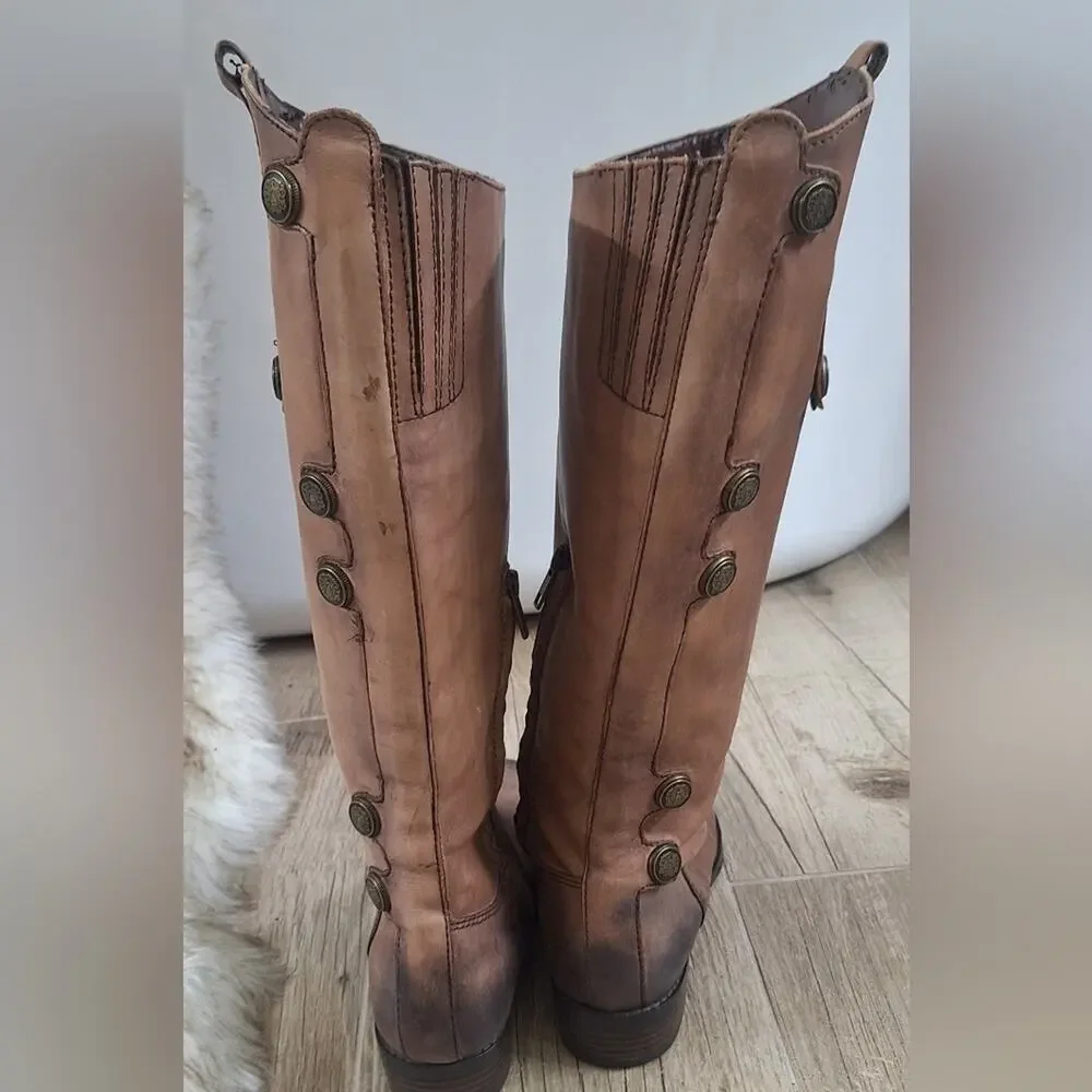 Arturo Chiang Brown Leather Knee-High Boots Sz. 8